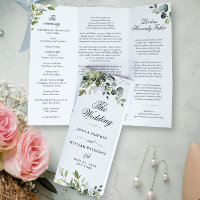 Elegant Eucalyptus Wedding Ceremony Program
