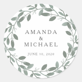 Elegant Eucalyptus Wedding Envelope Seal