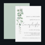 Elegant Eucalyptus Wedding Evening Reception Invitation<br><div class="desc">Elegant Eucalyptus Wedding Evening Reception.  Minimalist botanical style to invite your evening wedding guests.  A set handwritten script for Evening Reception and the rest of the text you can easily personalise. An elegant branch of watercolor eucalyptus leaves runs down the left hand side.</div>