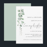 Elegant Eucalyptus Wedding Evening Reception Invitation<br><div class="desc">Elegant Eucalyptus Wedding Evening Reception.  Minimalist botanical style to invite your evening wedding guests.  A set handwritten script for Evening Reception and the rest of the text you can easily personalise. An elegant branch of watercolor eucalyptus leaves runs down the left hand side.</div>