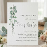 Elegant Eucalyptus Wedding Evening Reception Invitation<br><div class="desc">Elegant Eucalyptus Wedding Evening Reception.  Minimalist botanical style to invite your evening wedding guests.  A set handwritten script for Evening Reception and the rest of the text you can easily personalise. An elegant branch of watercolor eucalyptus leaves runs down the left hand side.</div>