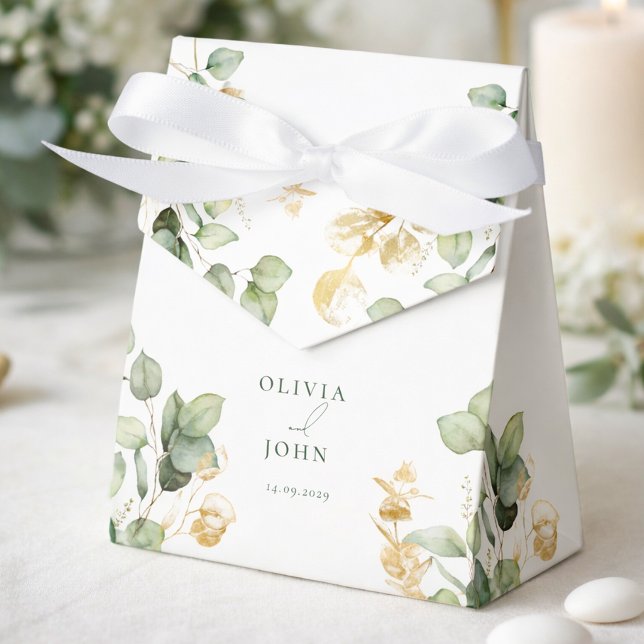 Elegant  Eucalyptus Wedding Favour Box (Elegant Eucalyptus Wedding Favor Boxes)