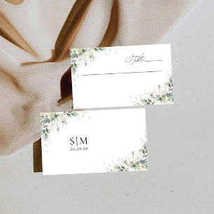 Elegant Eucalyptus Wedding Folded Place Cards