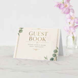 Elegant Eucalyptus Wedding Guest Book Card
