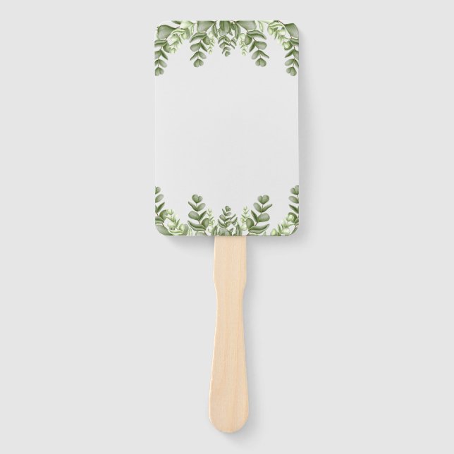 Elegant Eucalyptus Wedding  Hand Fan (Front)