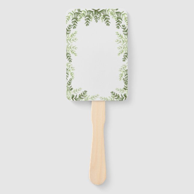 Elegant Eucalyptus Wedding  Hand Fan (Front)