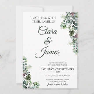 Elegant Eucalyptus Wedding Invitation