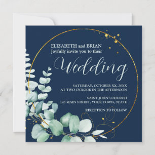 Elegant Eucalyptus Wedding Invitation