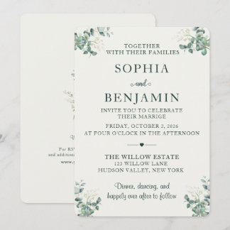 Elegant Eucalyptus Wedding Invitation