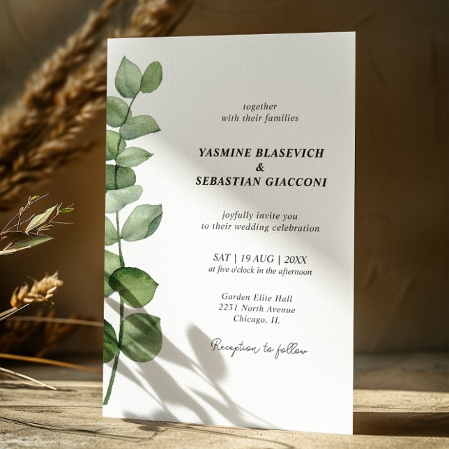 Elegant Eucalyptus Wedding Invitation (Creator Uploaded)