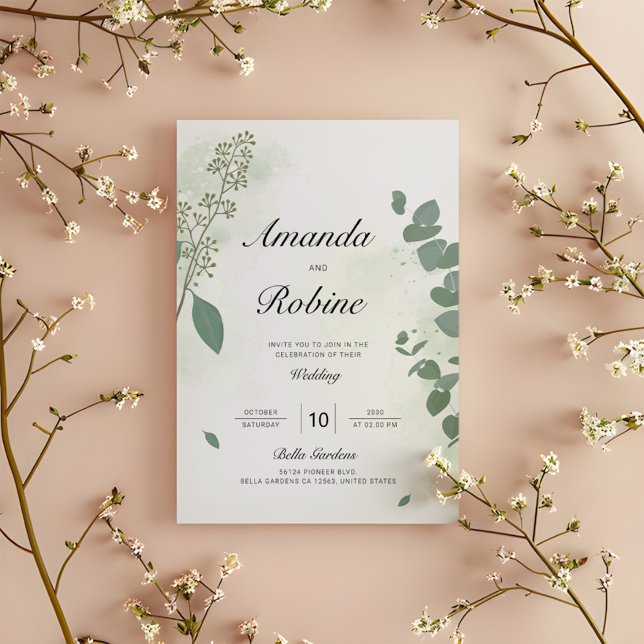 Elegant Eucalyptus Wedding  Invitation (Creator Uploaded)