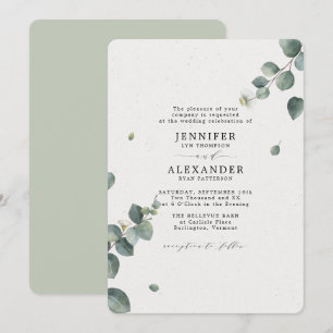 Elegant Eucalyptus Wedding Invitation