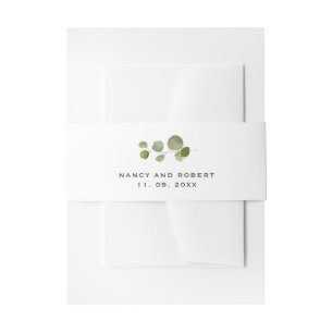 Elegant Eucalyptus Wedding Invitation Belly Band