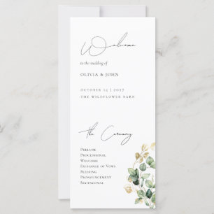 Elegant Eucalyptus Wedding Program