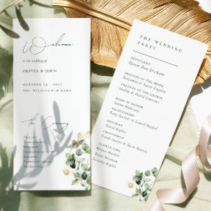 Elegant Eucalyptus Wedding Program
