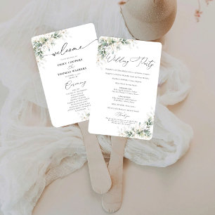 Elegant Eucalyptus Wedding Program Hand Fan