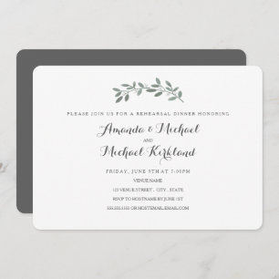 Elegant Eucalyptus Wedding Rehearsal Dinner Invitation