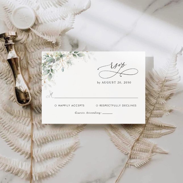 Elegant Eucalyptus Wedding RSVP Card (Creator Uploaded)