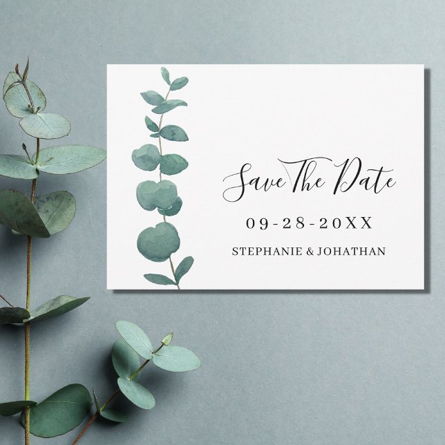 Elegant Eucalyptus Wedding Save The Date Invitation (Creator Uploaded)