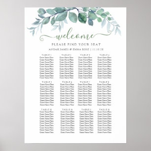 Elegant Eucalyptus Wedding Seating Chart