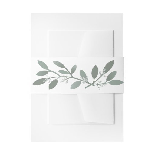 Image of Elegant Eucalyptus Wedding Suite Belly Band Invitation Belly Band