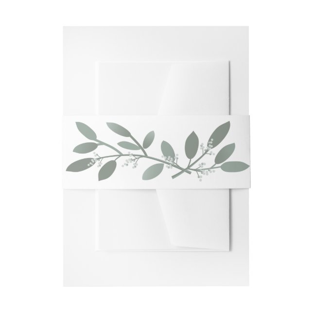 Elegant Eucalyptus Wedding Suite Belly Band Invitation Belly Band (Front Example)
