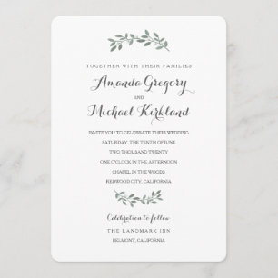 Elegant Eucalyptus Wedding Suite Invitation