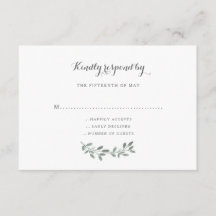 Elegant Eucalyptus Wedding Suite Response RSVP