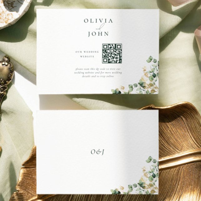 Elegant Eucalyptus Wedding Website Enclosure Card (Creator Uploaded)