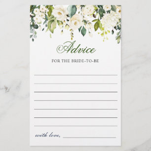 Elegant Eucalyptus White Rose Wishes & Advice Card