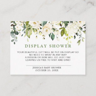 Elegant Eucalyptus White Roses Display Shower Enclosure Card