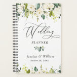 Elegant Eucalyptus White Roses Floral Wedding Planner<br><div class="desc">For further customisation,  please click the "customise further" link and use our design tool to modify this template. If you need help or matching items,  please contact me.</div>