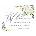 Elegant Eucalyptus White Roses Wedding Welcome