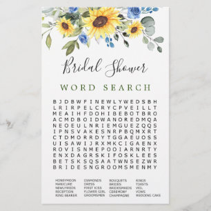 Elegant Eucalyptus Word Search Bridal Shower Game