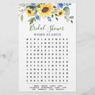 Elegant Eucalyptus Word Search Bridal Shower Game