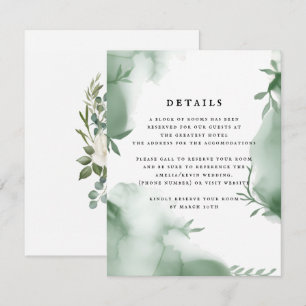 Elegant Eucalytus Greenery Watercolor Wedding Enclosure Card