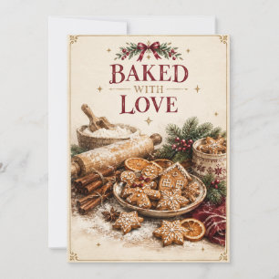 Elegant European Christmas , Gingerbread Bakery  Card