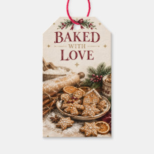 Elegant European Christmas , Gingerbread Bakery  Gift Tags