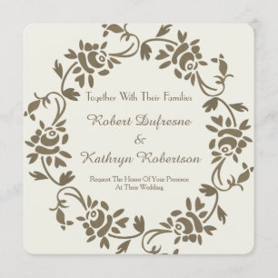 Elegant European Floral Wedding Invitation