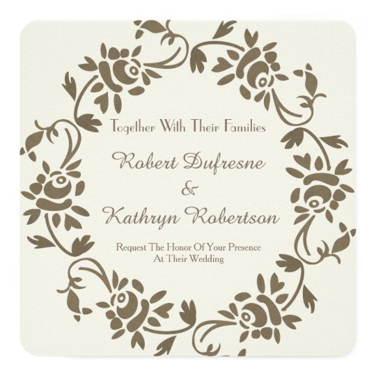 Elegant European Floral Wedding Invitation