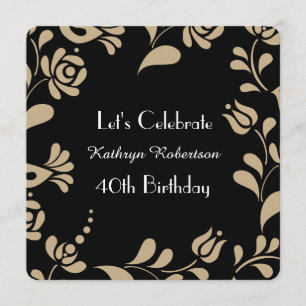 Elegant European Folk Art Birthday Invitation
