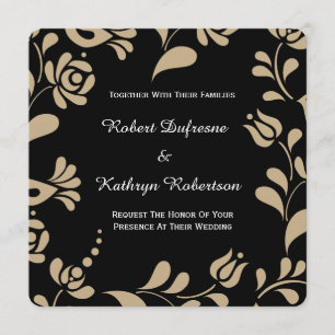 Elegant European Folk Art Wedding Invitation