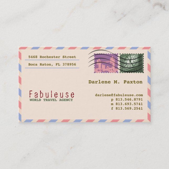 Elegant European Travel Business Card (Front)