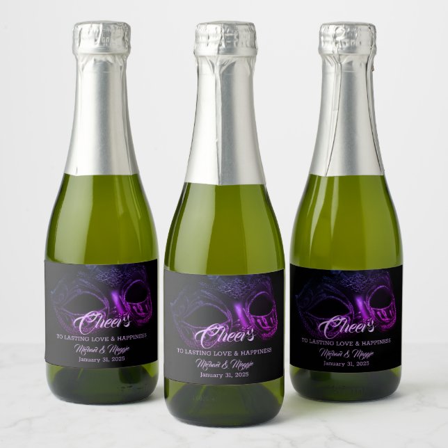 Elegant Evening Champagne Sparkling Wine Label (Bottles)
