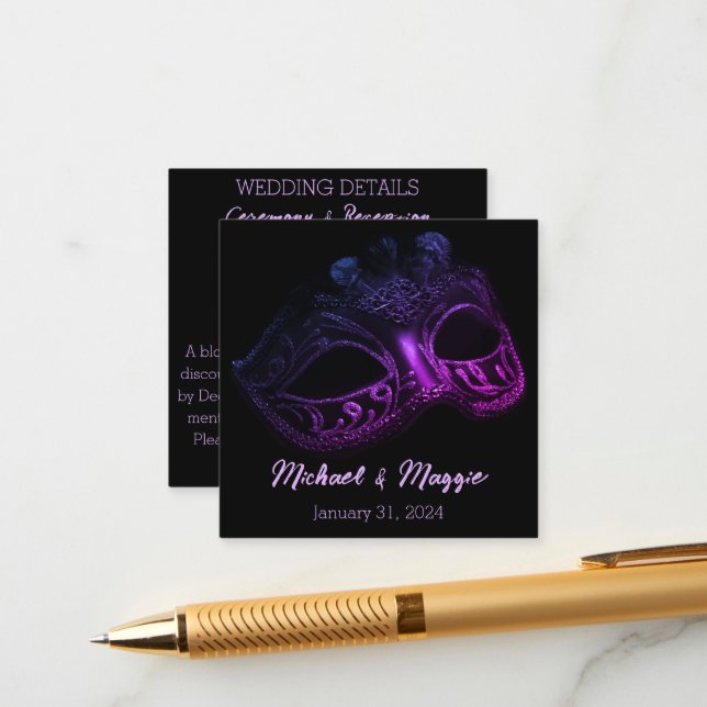 Elegant Evening Enclosure Card (Front/Back In Situ)