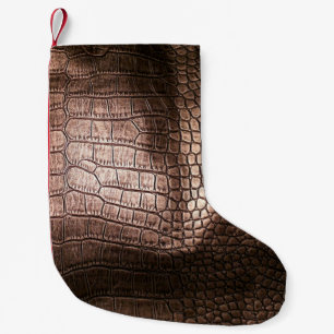 Elegant evening leather texture. small christmas stocking