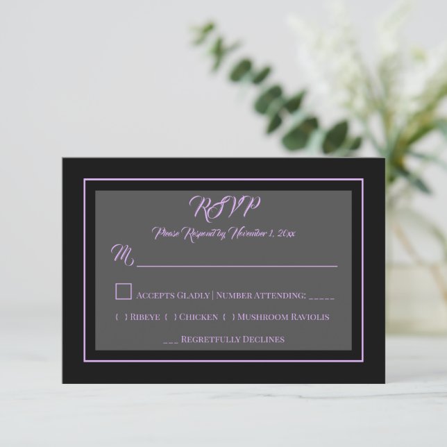 Elegant Evening RSVP Card (Standing Front)