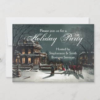 Elegant Evening Vintage Holiday Party Invitation