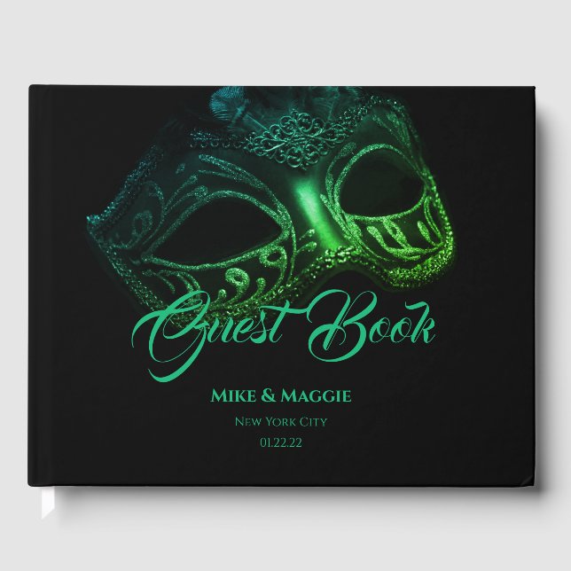 Elegant Evening Wedding Guest Book (Front)