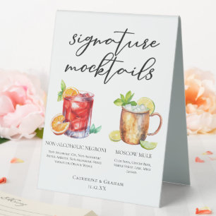 Elegant Evening Wedding Mocktails Menu